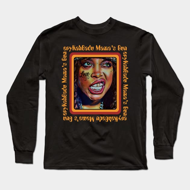 erykah badu || retro Long Sleeve T-Shirt by dharbin